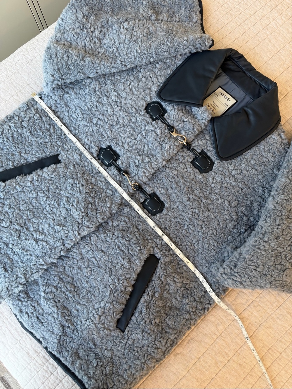Blue Shearling Toggle Jacket - Picture 12 of 14